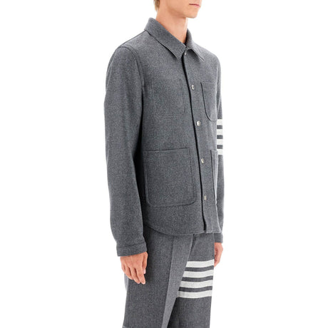 THOM BROWNE-Wool And Cashmere Blend Oversh -JOHN JULIA.