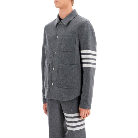 THOM BROWNE-Wool And Cashmere Blend Oversh -JOHN JULIA.