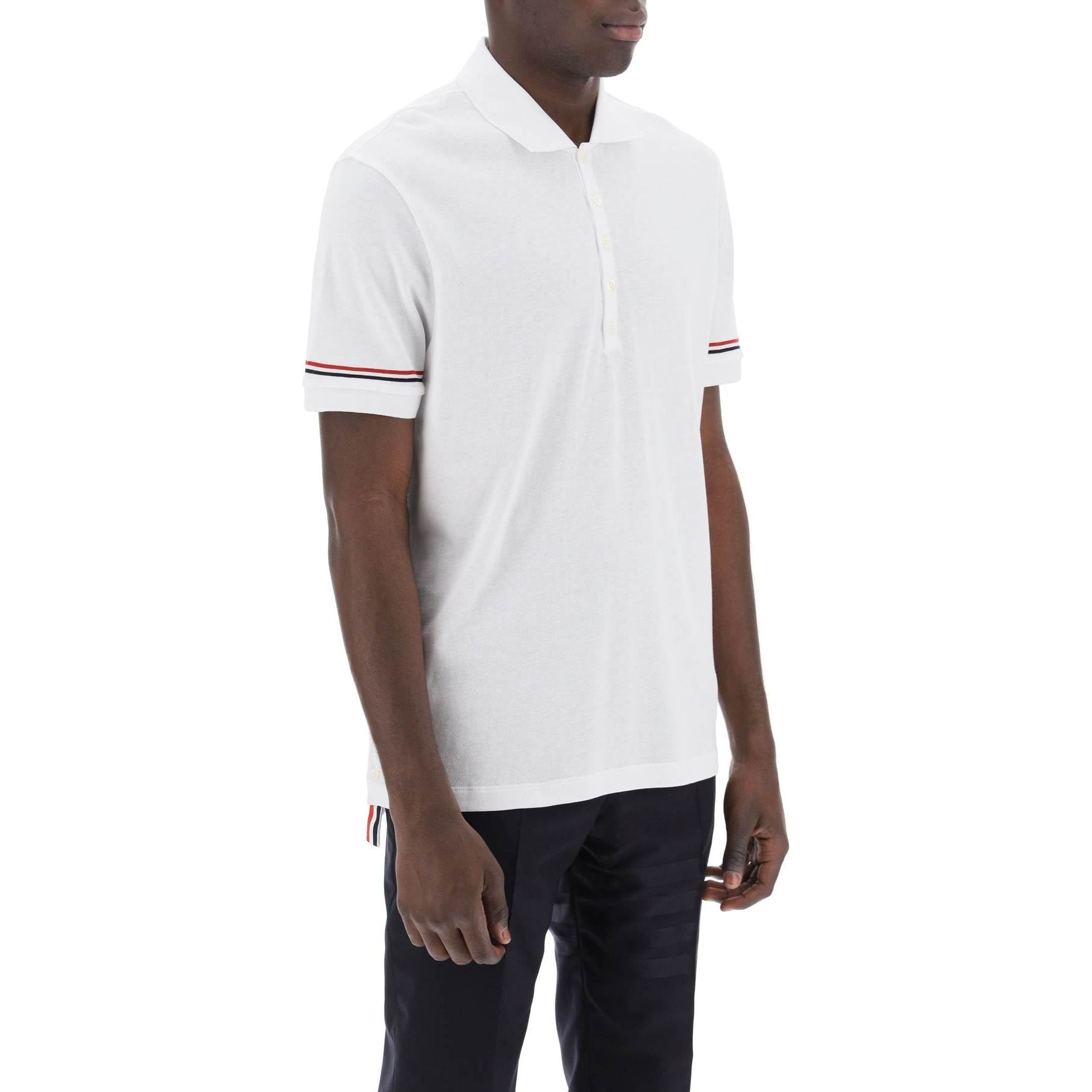 Tricolor Intarsia Polo Shirt