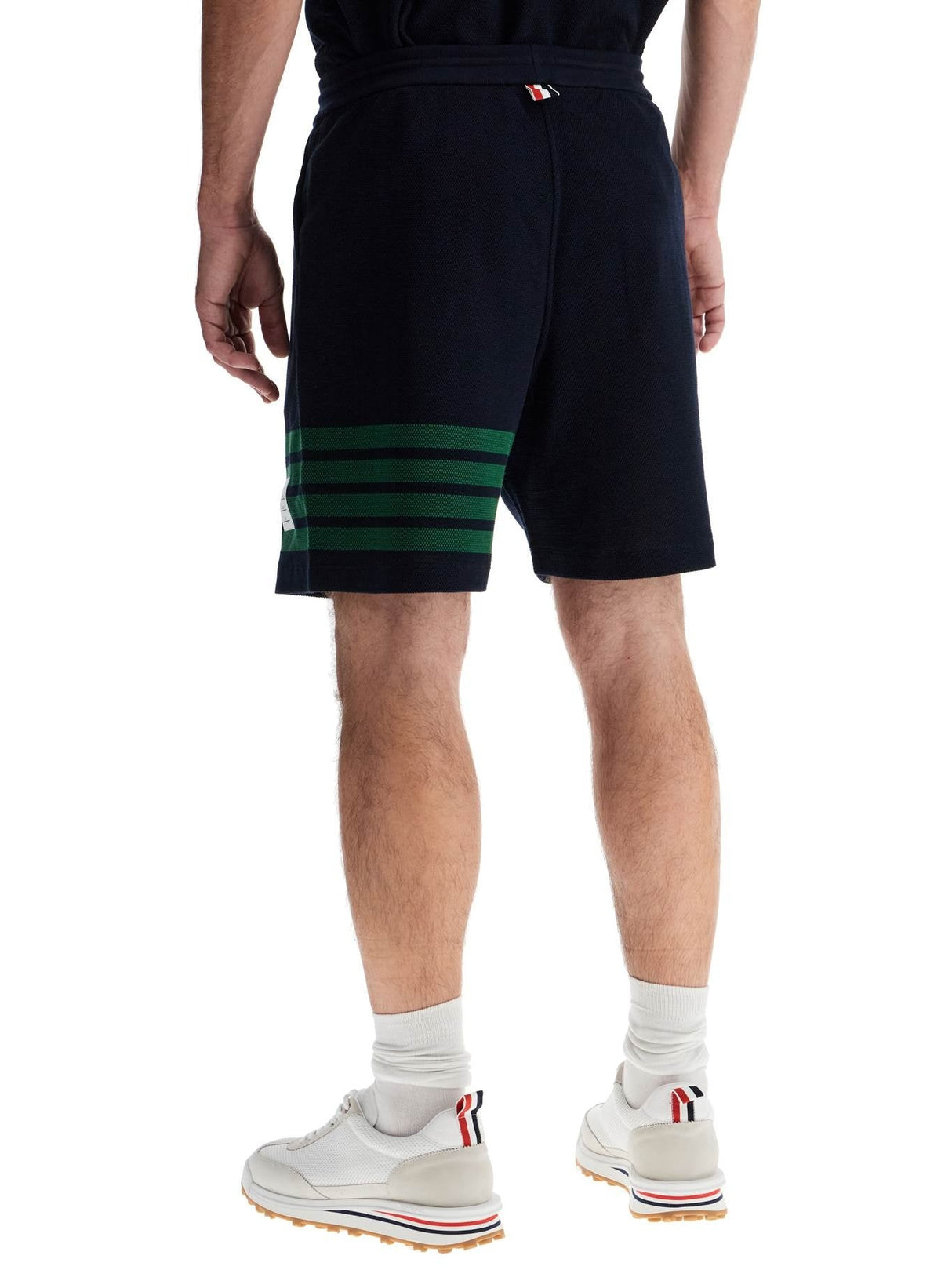 4-Bar Striped Cotton Shorts-Thom Browne-JOHN JULIA