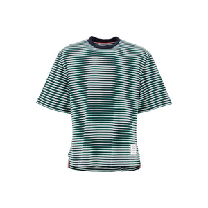 THOM BROWNE-Striped Oversized Jersey T Shirt -JOHN JULIA.