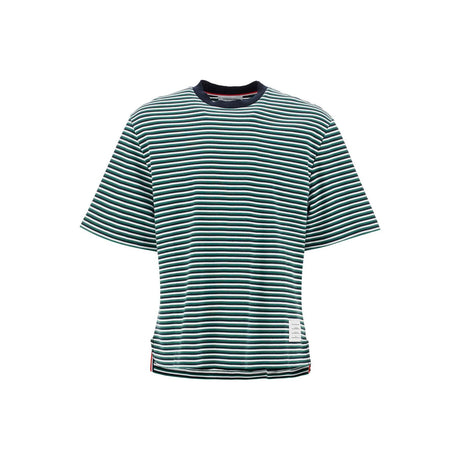 THOM BROWNE-Striped Oversized Jersey T Shirt -JOHN JULIA.