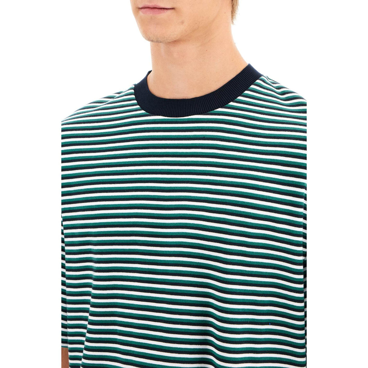 THOM BROWNE-Striped Oversized Jersey T Shirt -JOHN JULIA.