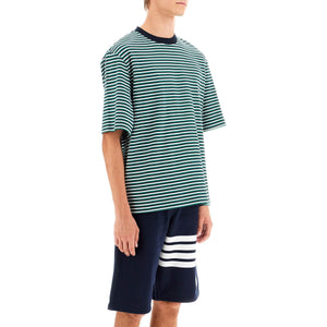 THOM BROWNE-Striped Oversized Jersey T Shirt -JOHN JULIA.