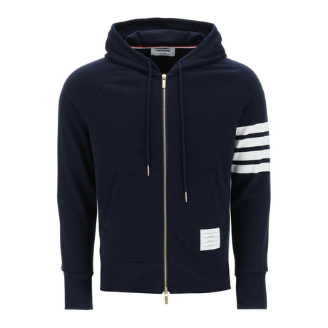 THOM BROWNE-Classic Loopback 4-Bar Full Zip Hoodie-JOHN JULIA