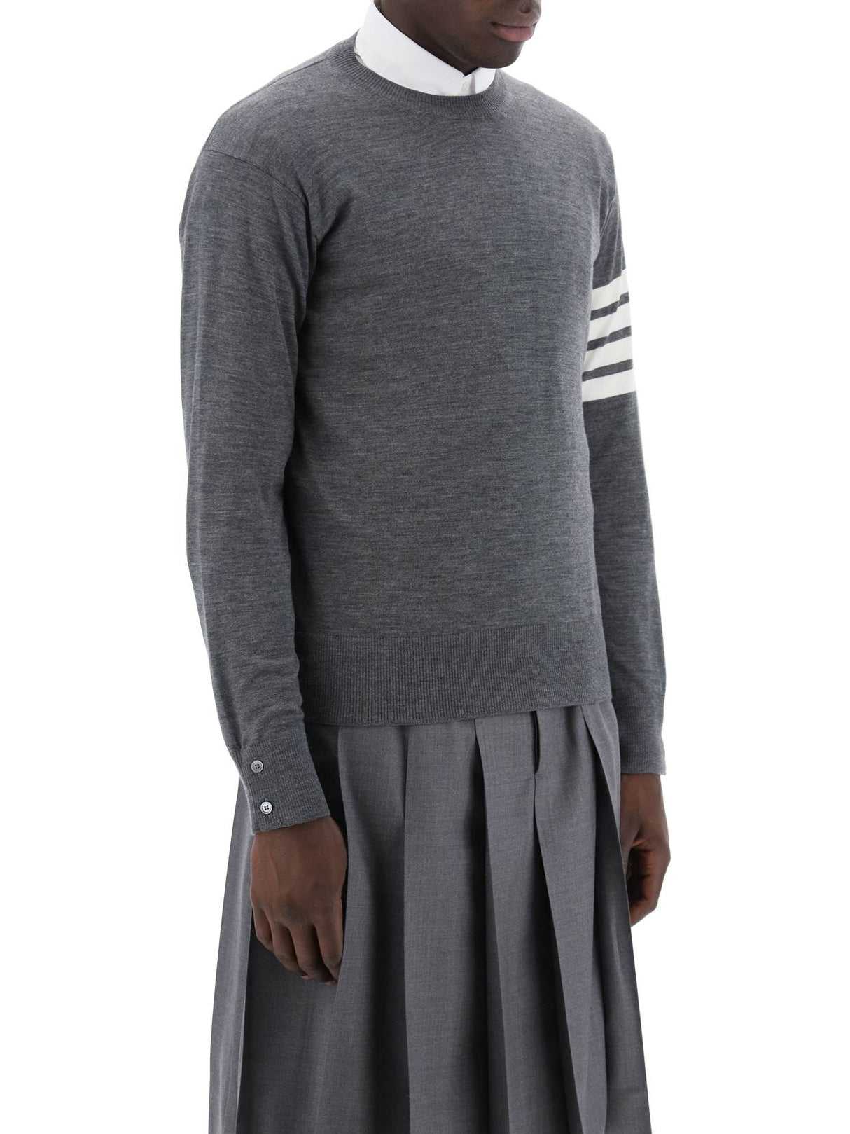 4-Bar Stripe Knit Sweater-Thom Browne-JOHN JULIA