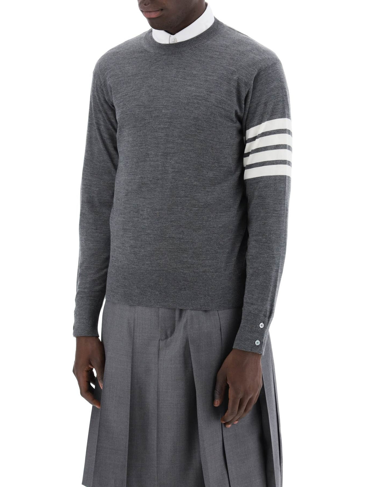 4-Bar Stripe Knit Sweater-Thom Browne-JOHN JULIA