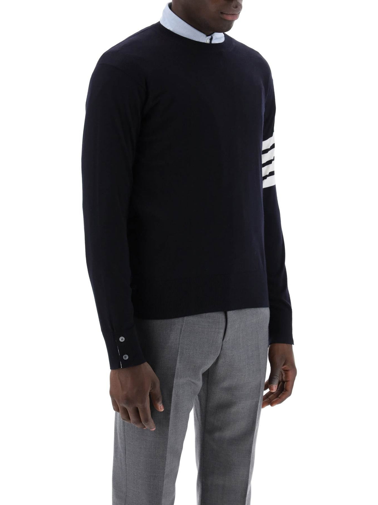 4-Bar Stripe Knit Sweater-Thom Browne-JOHN JULIA