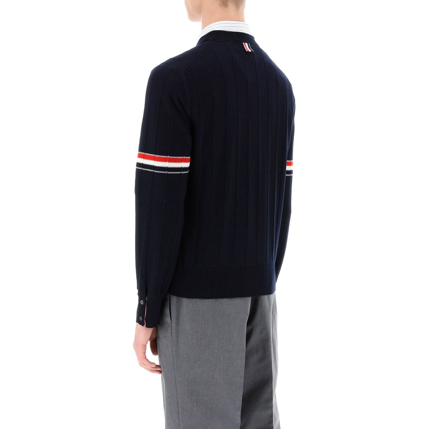 Crew-neck Sweater With Tricolor Intarsia