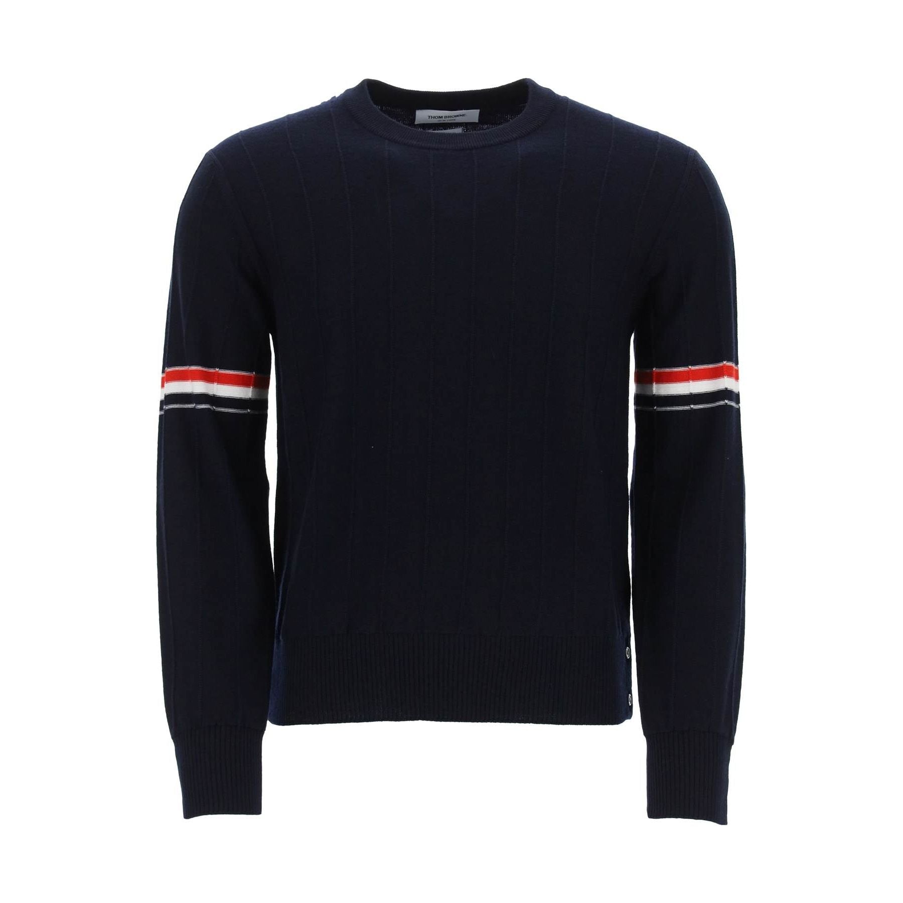 Crew-neck Sweater With Tricolor Intarsia