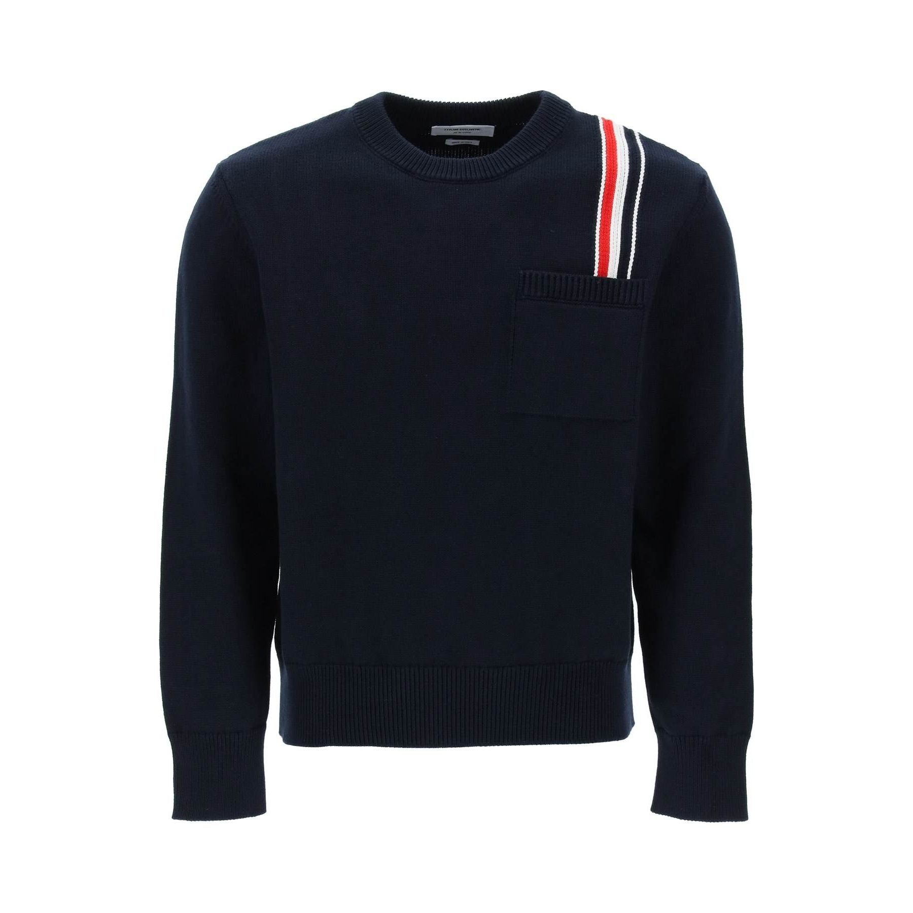 Cotton Pullover With Rwb Stripe