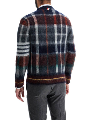 Brushed Tartan Mohair Sweater-Thom Browne-JOHN JULIA