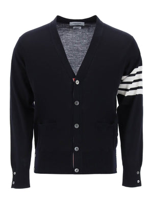 4-Bar Merino Wool Cardigan-Thom Browne-JOHN JULIA