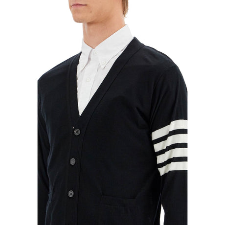 THOM BROWNE-Virgin Wool Cardigan For Women -JOHN JULIA.