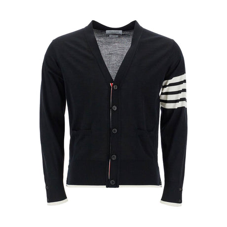 THOM BROWNE-Virgin Wool Cardigan For Women -JOHN JULIA.