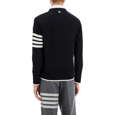 THOM BROWNE-Virgin Wool Cardigan For Women -JOHN JULIA.