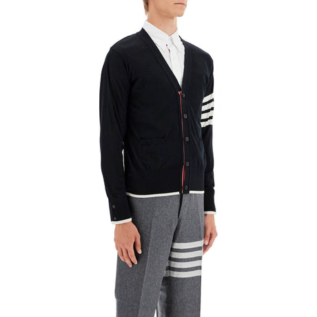 THOM BROWNE-Virgin Wool Cardigan For Women -JOHN JULIA.