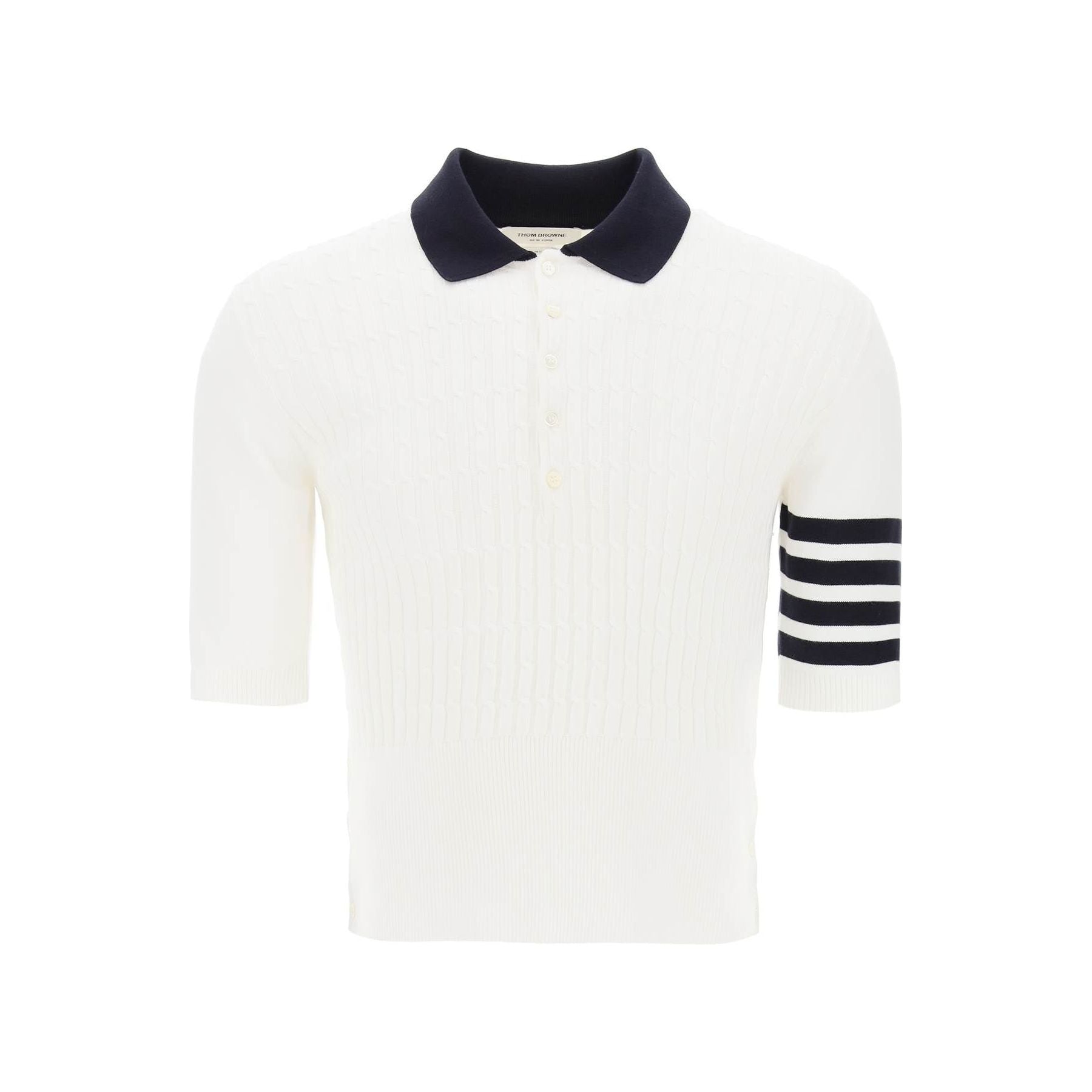 Placed Baby Cable 4 Bar Cotton Polo Sweater
