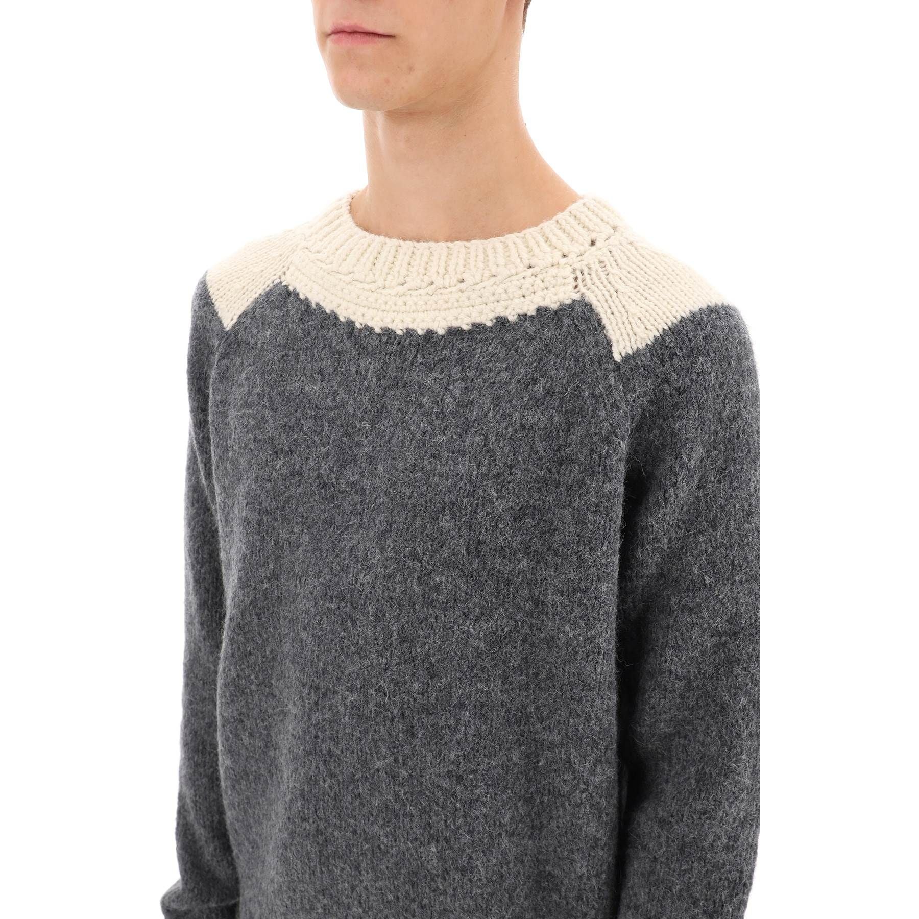 Two Tone Alpaca And Wool Sweater