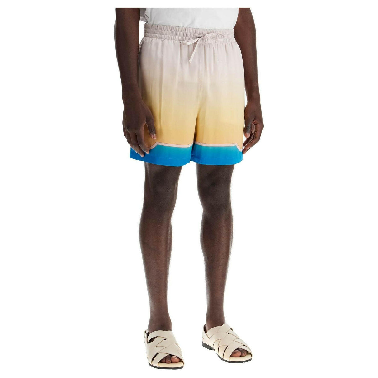 Colorful Silk Bermuda Shorts Set.