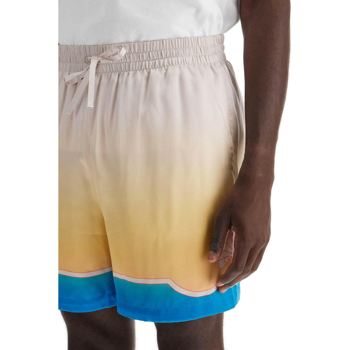 Colorful Silk Bermuda Shorts Set.