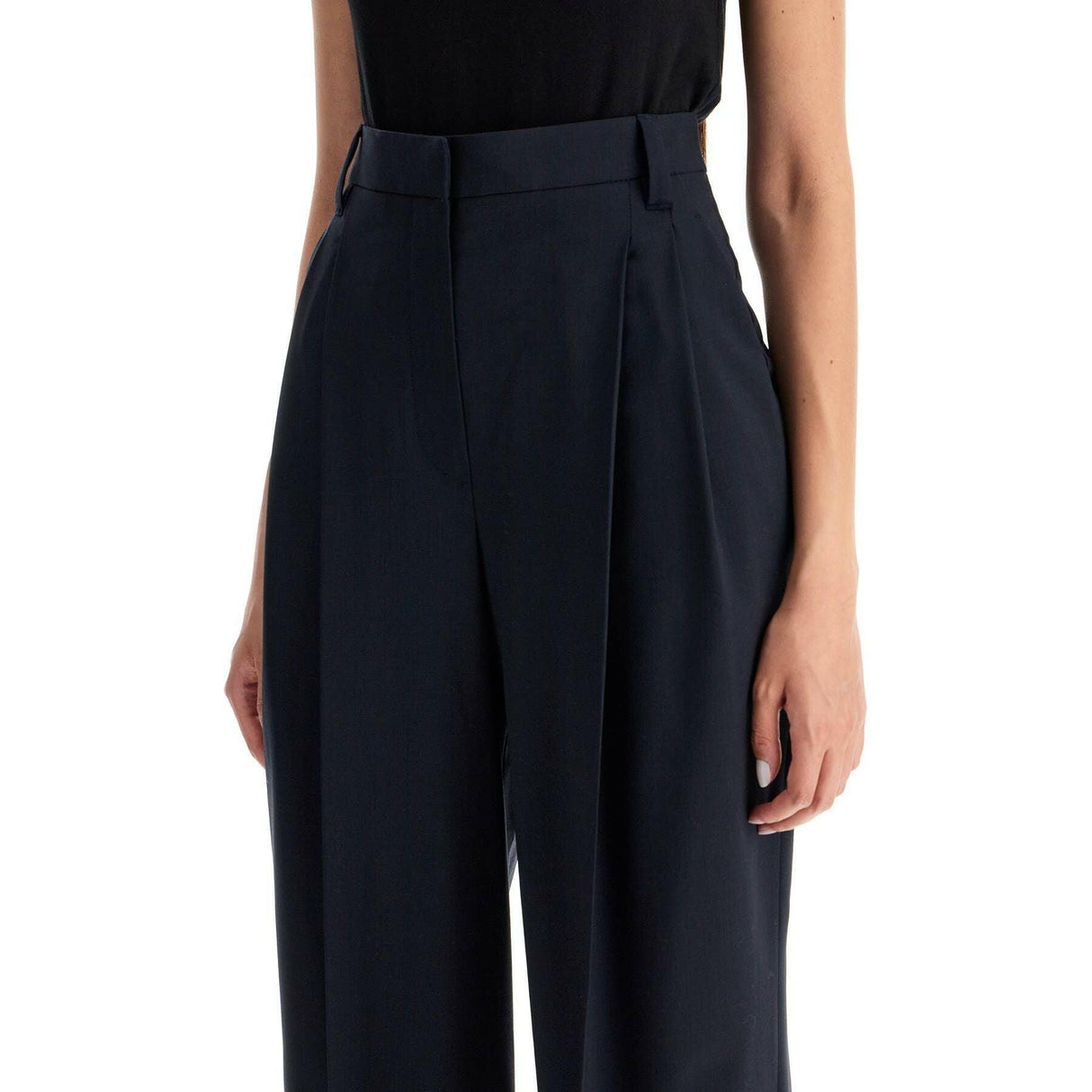 Tropical Luxury Wool High Waist Trousers.