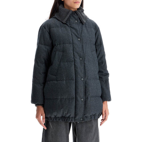 BRUNELLO CUCINELLI-Woolen Down Jacket With Hood -JOHN JULIA.