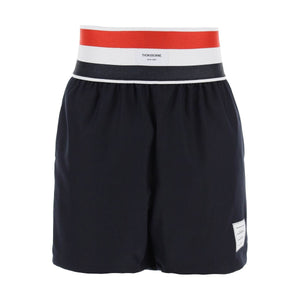 Wool Twill Elastic Waistband Shorts