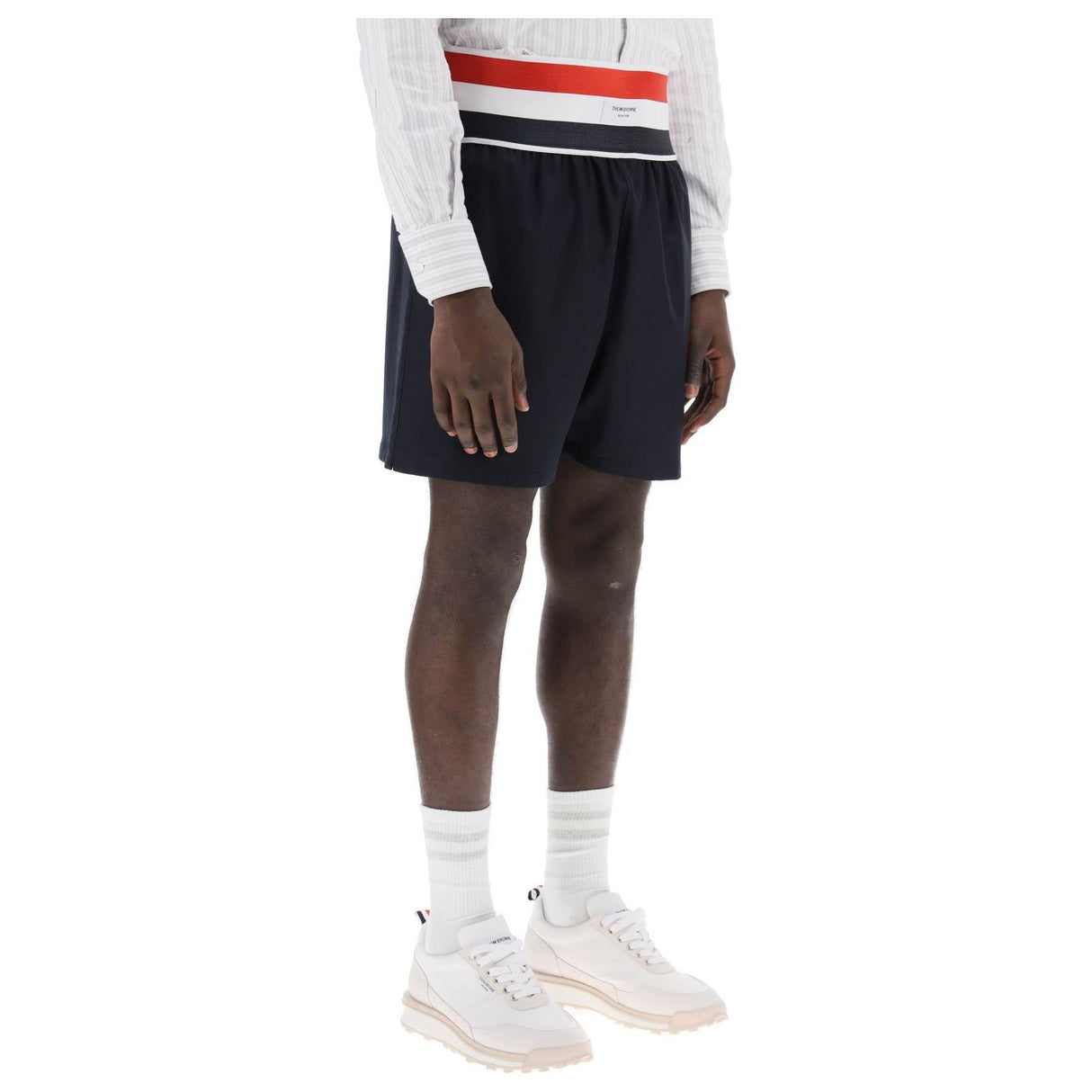 Wool Twill Elastic Waistband Shorts