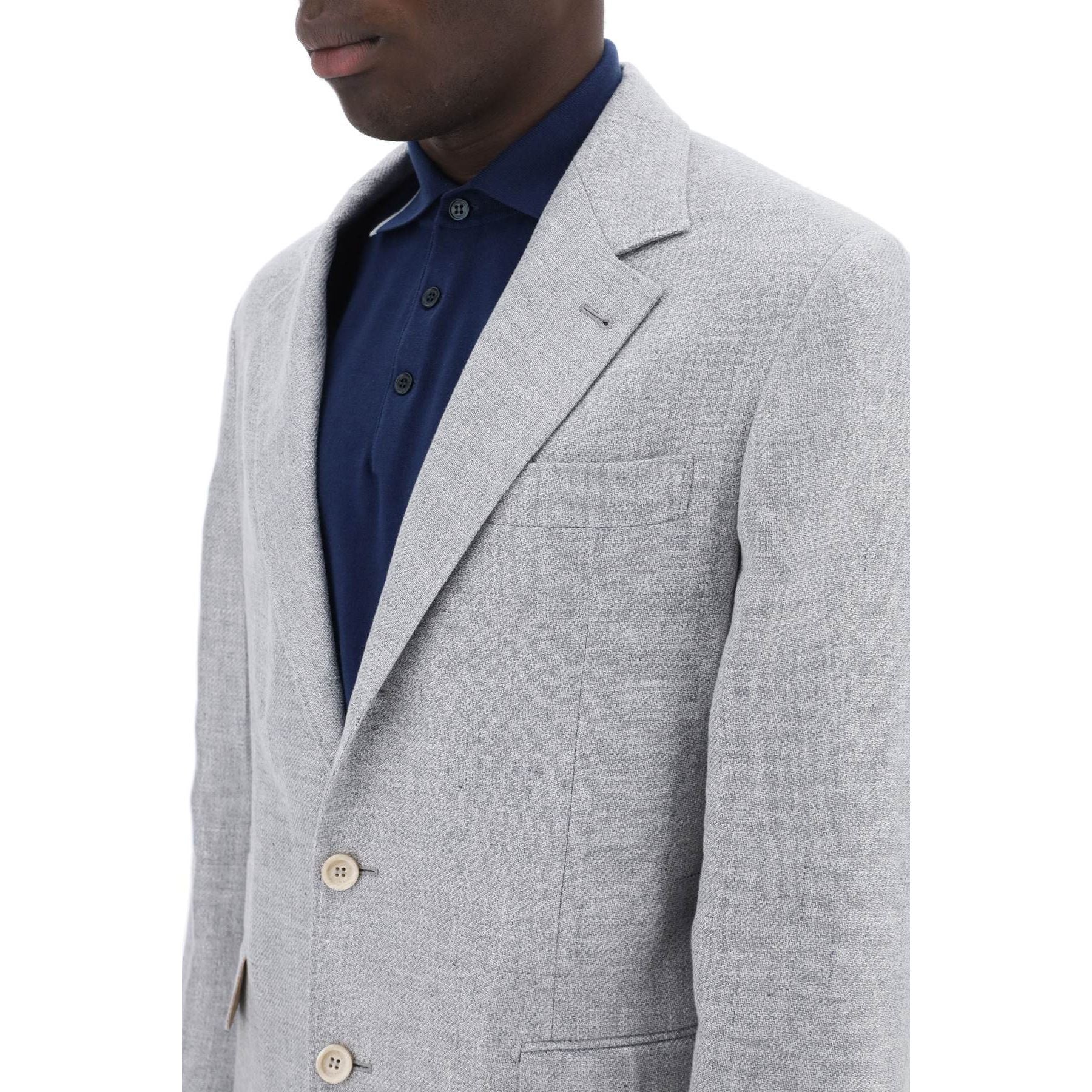 Unstructured Linen Wool And Silk Jacket