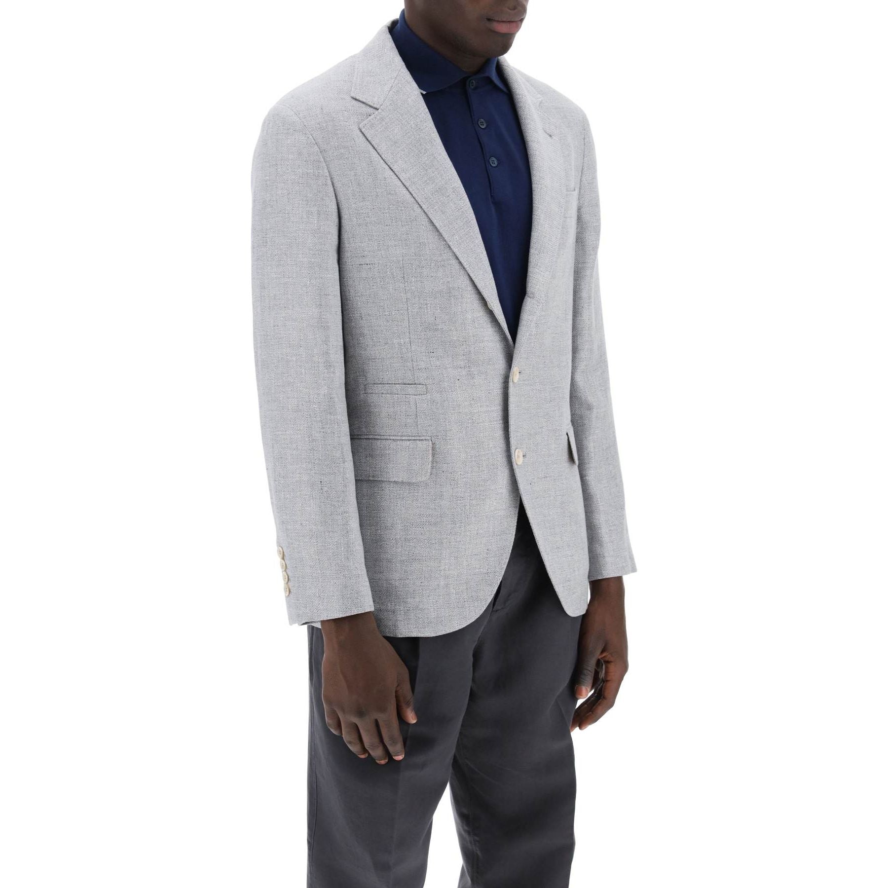 Unstructured Linen Wool And Silk Jacket