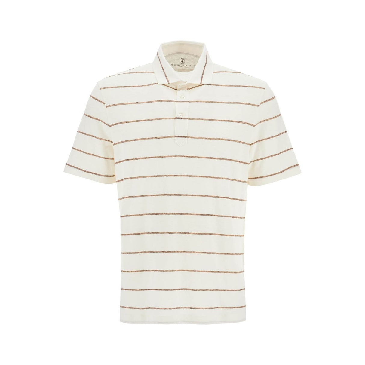 Striped Linen And Cotton Polo Shirt