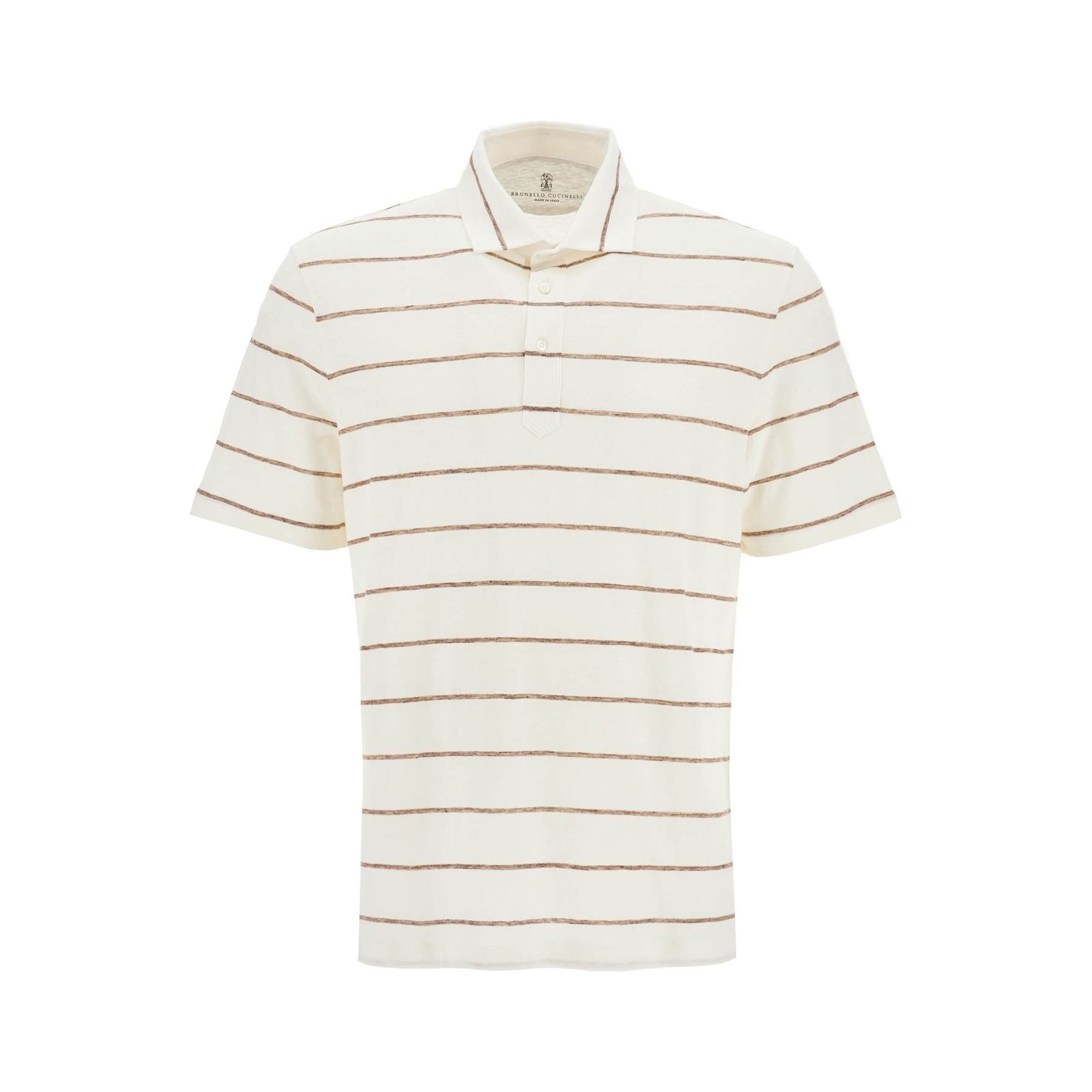 Striped Linen And Cotton Polo Shirt