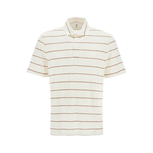 Striped Linen And Cotton Polo Shirt