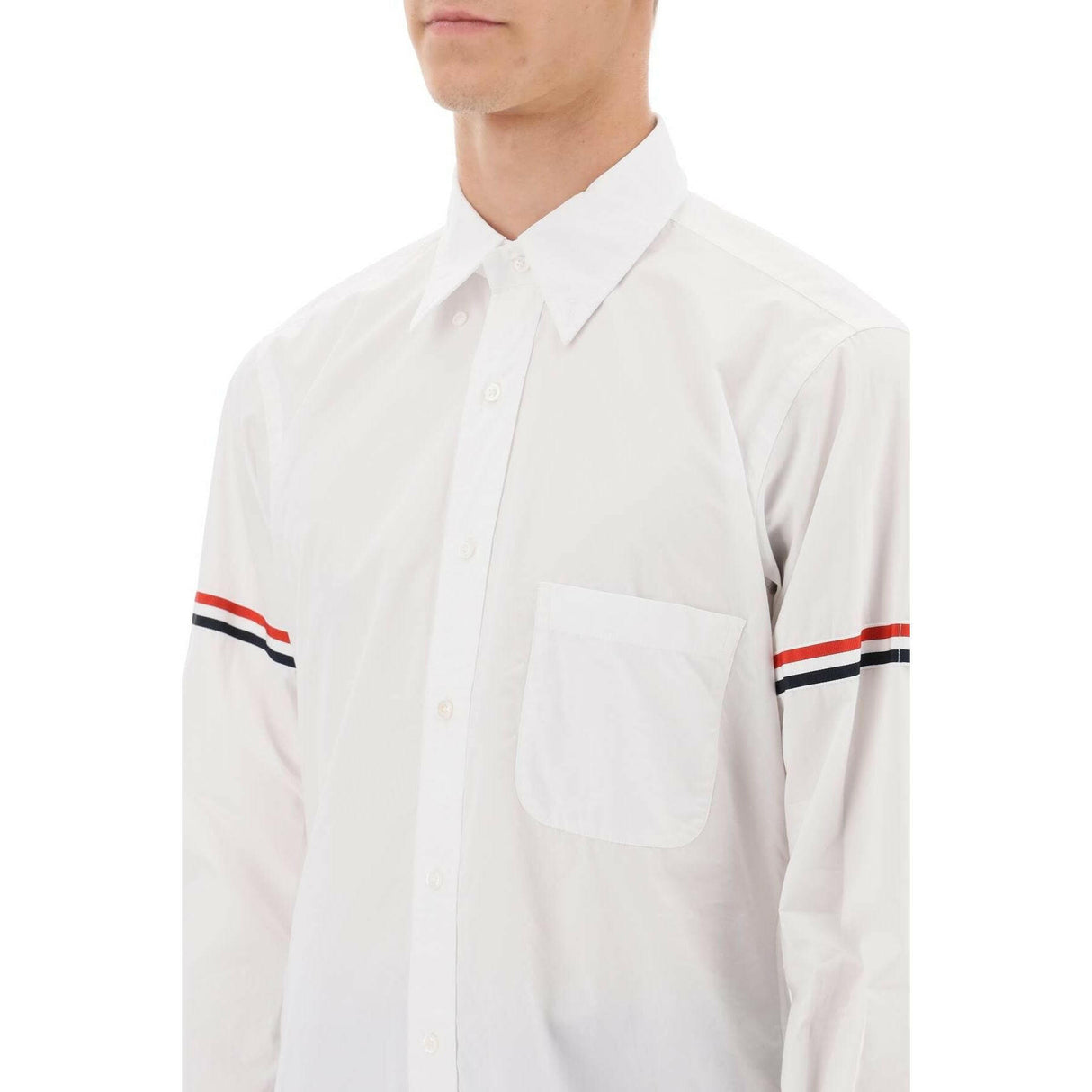 Oxford Striped Grosgrain Armband Classic Shirt.