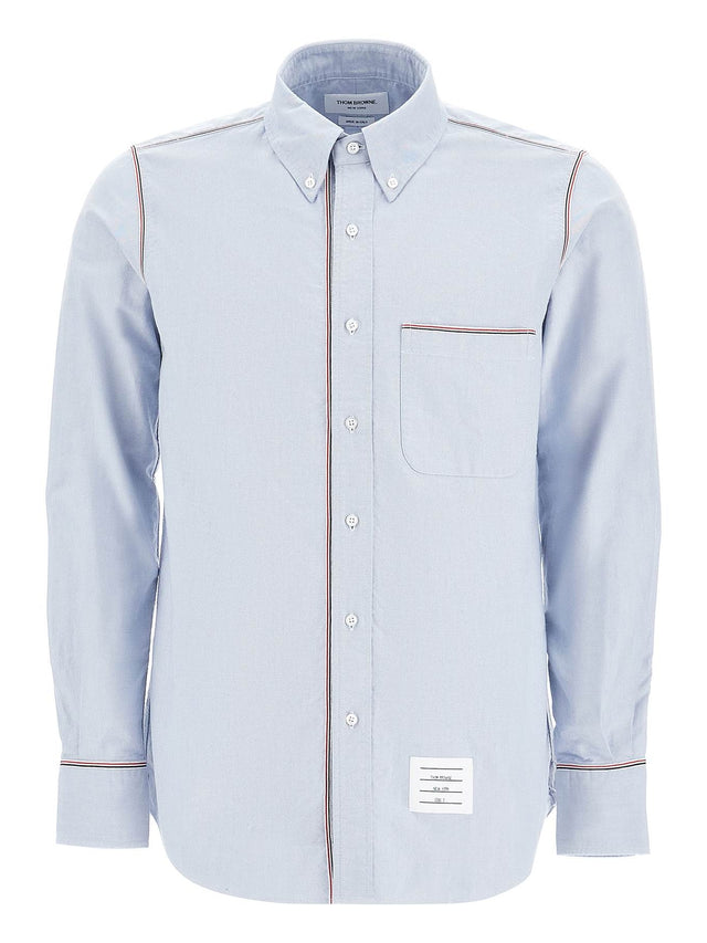 Button-Down Grosgrain Trim Shirt-Thom Browne-JOHN JULIA