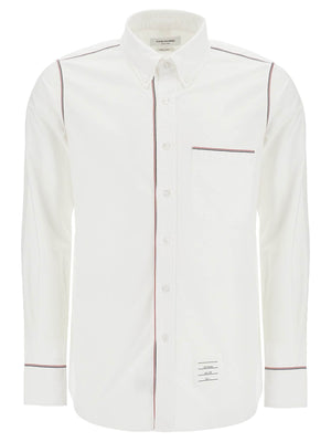 Button-Down Grosgrain Trim Shirt-Thom Browne-JOHN JULIA