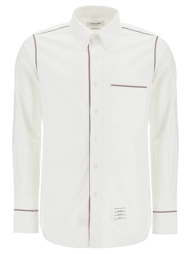 Button-Down Grosgrain Trim Shirt-Thom Browne-JOHN JULIA