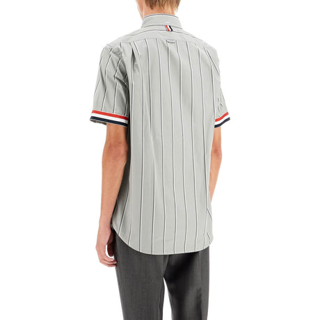 THOM BROWNE-Striped Short Sleeved Shirt -JOHN JULIA.