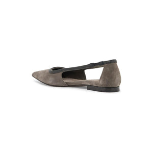 Suede Monile Ballerina Flats