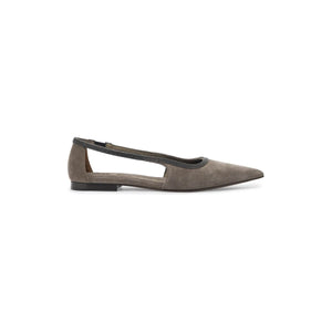 Suede Monile Ballerina Flats