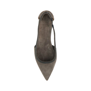 Suede Monile Ballerina Flats