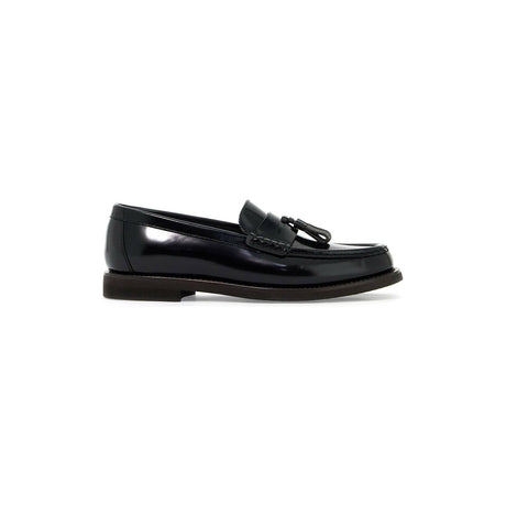 Shiny Tassel Calfskin Penny Loafers.