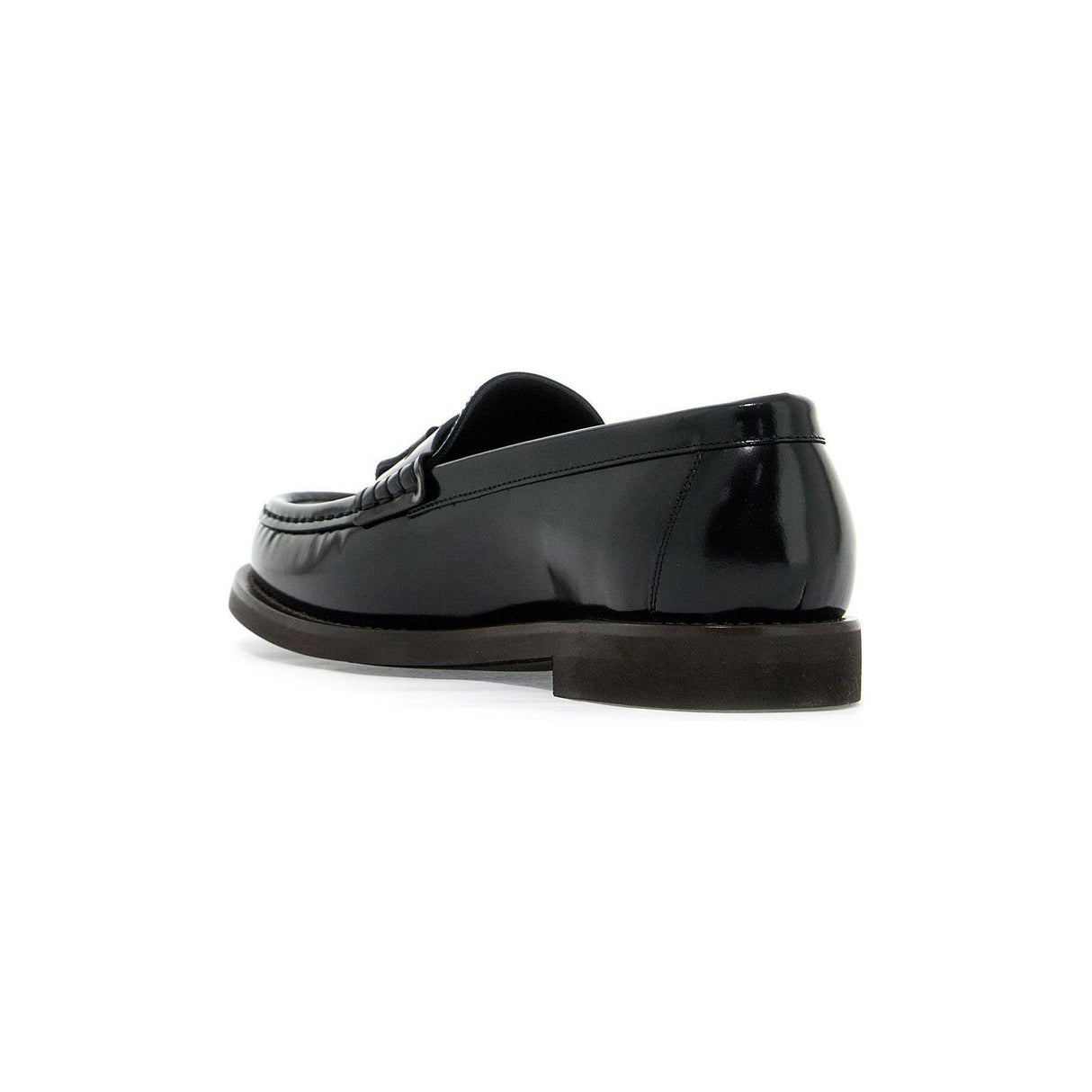 Shiny Tassel Calfskin Penny Loafers.