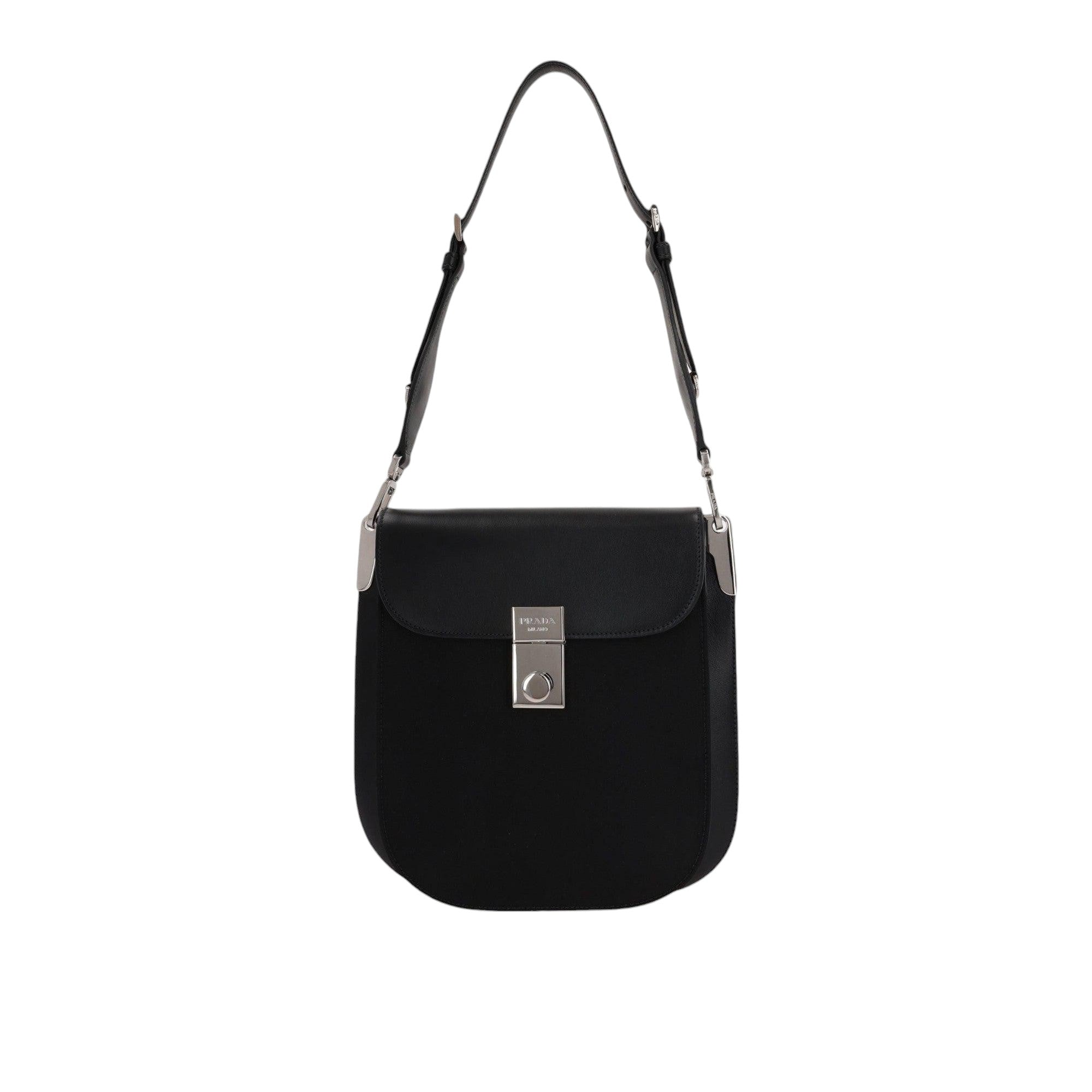 Margit Nylon and Smooth Leather Shoulder Bag-PRADA-JOHN JULIA