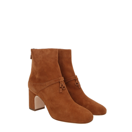 Maxi Charms Suede Ankle Boots-LORO PIANA-JOHN JULIA