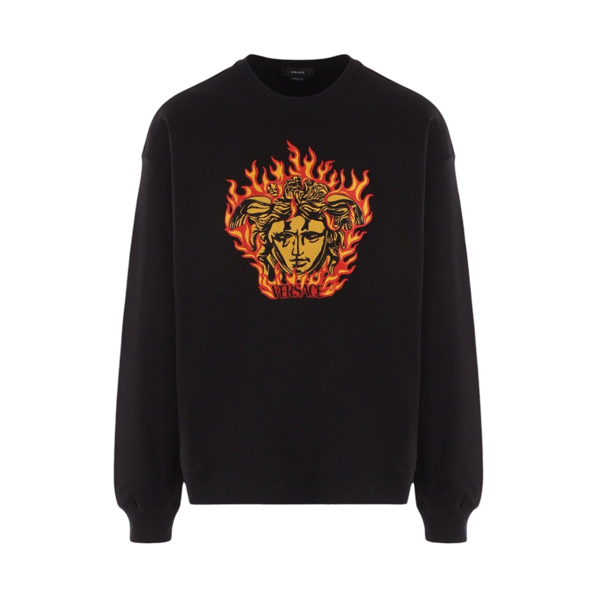 Medusa Flame Logo Sweatshirt-VERSACE-JOHN JULIA