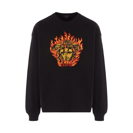 Medusa Flame Logo Sweatshirt-VERSACE-JOHN JULIA