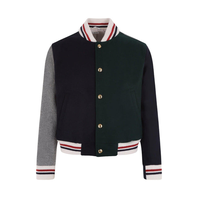 Melton Wool Bomber Jacket-THOM BROWNE-JOHN JULIA