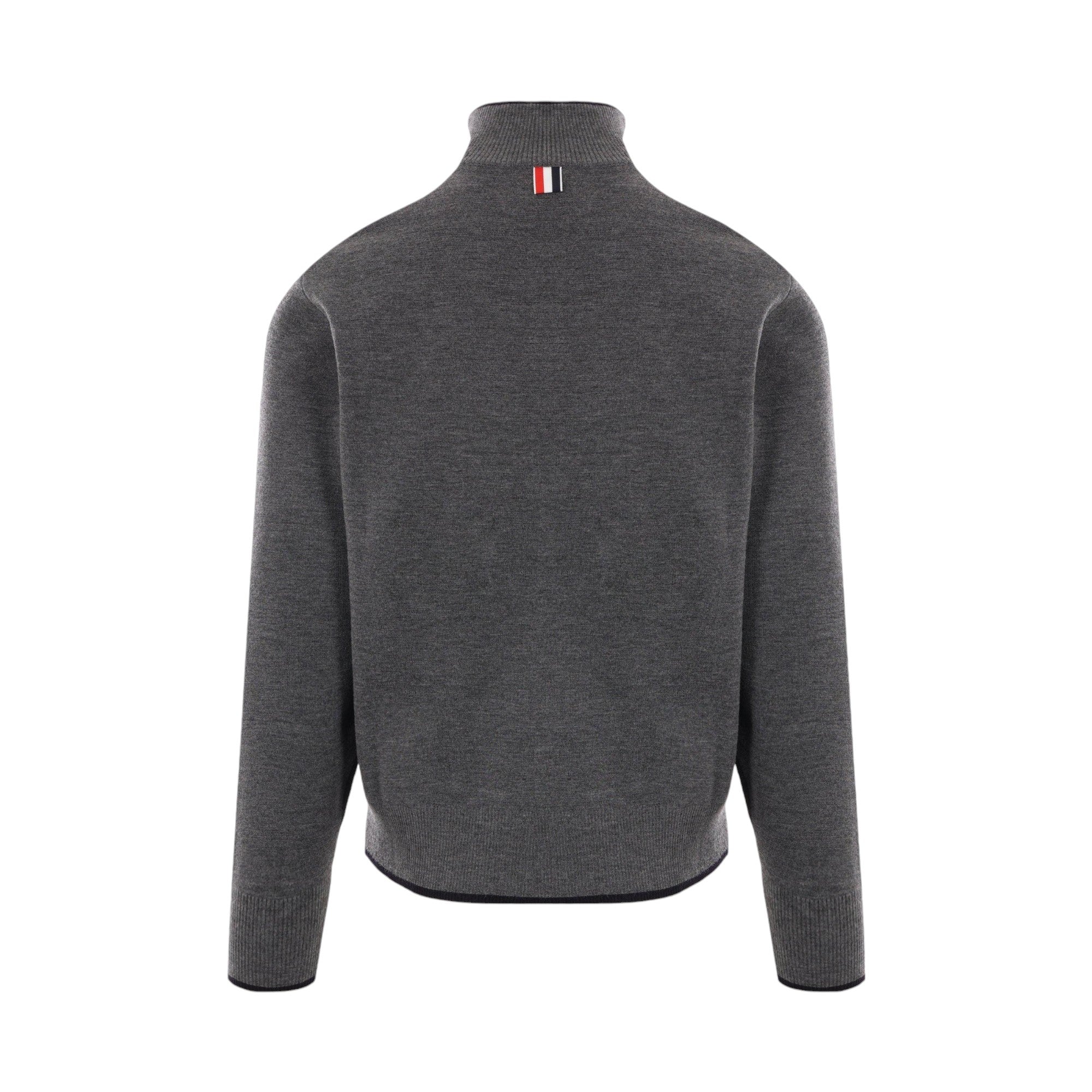 Merino Wool Half-zip Sweater-THOM BROWNE-JOHN JULIA